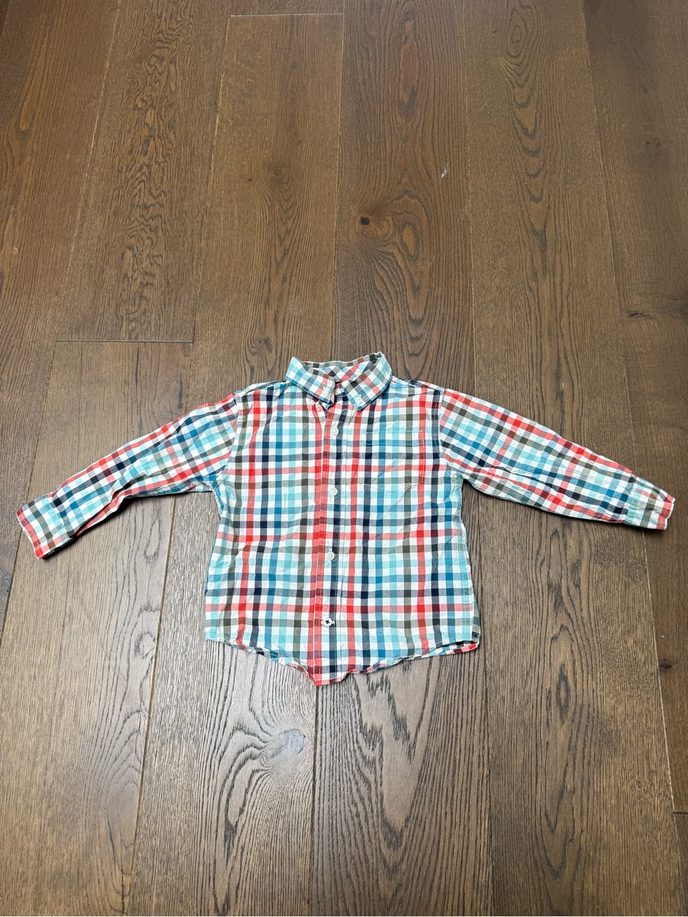 Gymboree Boys Plaid Button-Down Shirt in Red, Blue & White